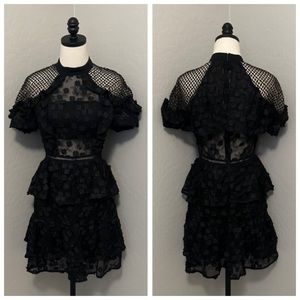 NEW JOVANI SZ 8 BLACK NUDE ILLUSION FORMAL COCKTAIL DRESS